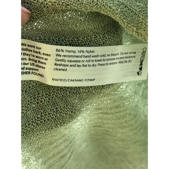 Eileen Fisher Sage Green Hemp Open Front Long Waisted Cardigan XL NEW! - Picture 5 of 6